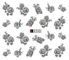 A241-246 Black Flower Water Nail Sticker