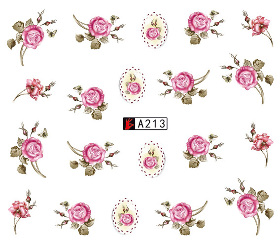 A211-216 Flower Water Nail Sticker