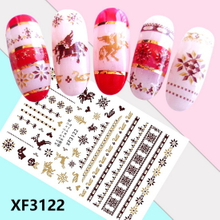 XF3122 3D Self Adhesive Christmas Nail Sticker 