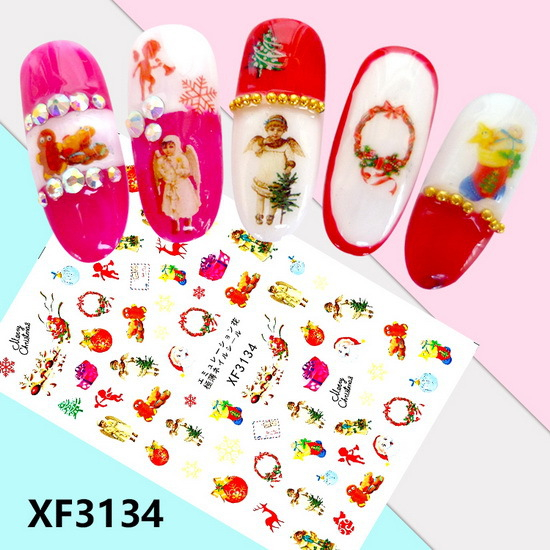 XF3134 3D Self Adhesive Christmas Nail Sticker 