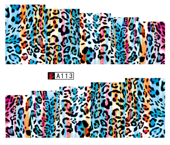 A109-114 Leopard Print Water Nail Sticker