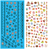 LY183-184 Thin 3D Pattern And Dessert Nail Sticker