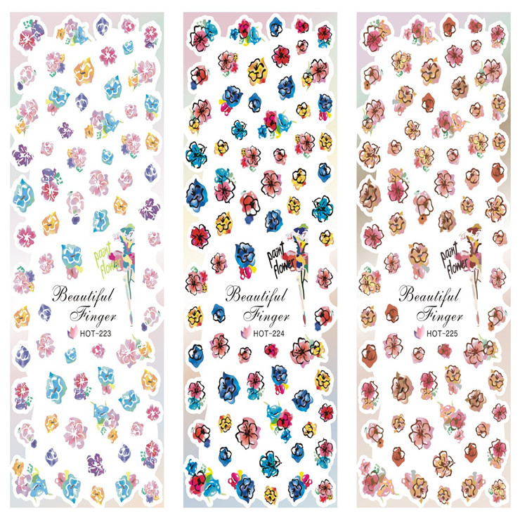 HOT223-225 Flower Water Nail Sticker