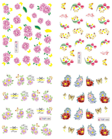 Flower Water Nail Sticker