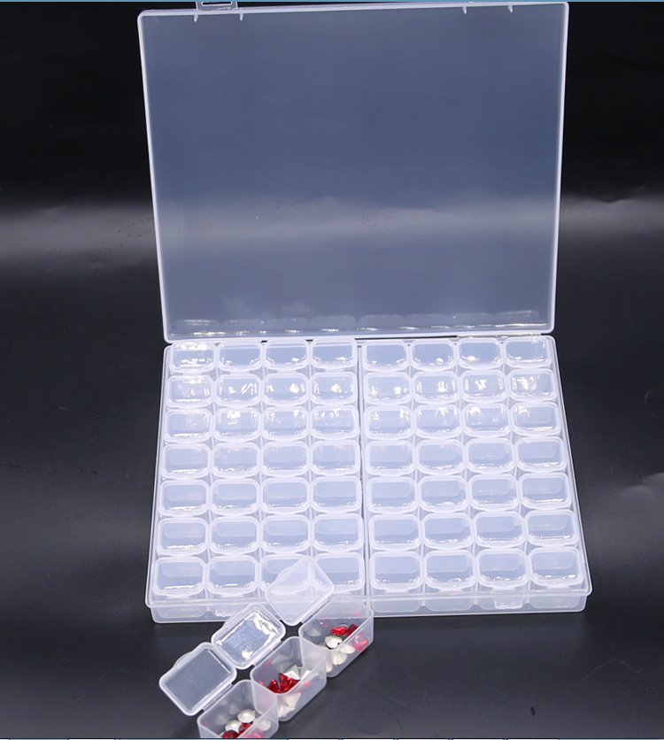New 56 Grid Rhinestone Nail Decoration Storage Box 