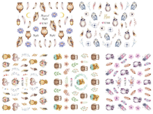 E787-797 3D Owl Simulation Nail Art Sticker