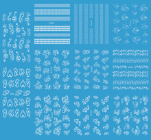 D100-110 White Water Nail Sticker