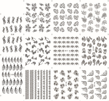 D111-121 Black Water Nail Sticker