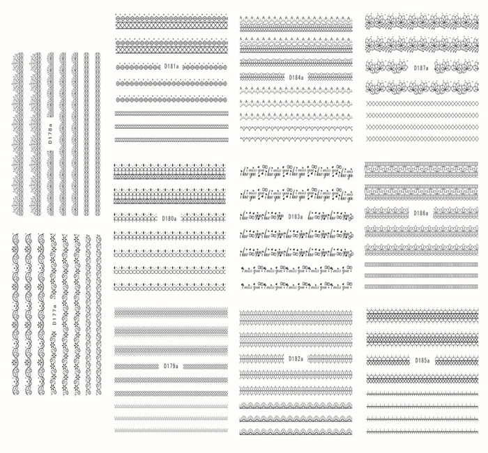 D177-187 Black Water Nail Sticker
