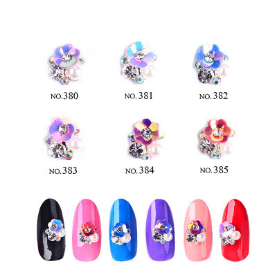 Flower Square Rhinestones Nail Art Design 3d Nails Decorations