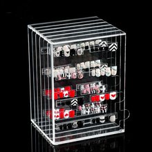 5 Grid Acrylic Nail Show Shelf Nail Tips Decoration Display Stand Rack Dust-proof Nail Tip Storage Holder