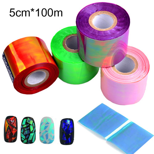 Holographic Glass Nail Art Foils Finger Mirror Stickers 