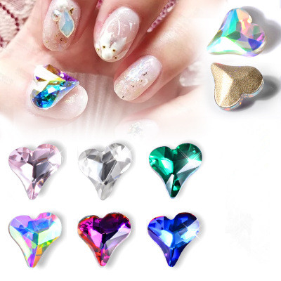 Nail Heart Shaped Diamond Crystal Rhinestones