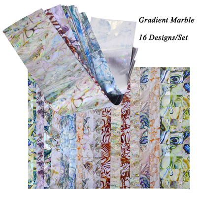 Gradient Marble Nail Foils Sticker Set
