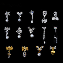 Nail Jewelry Alloy Butterfly Love Shape Pendant Nail Decoration