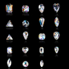 AB rhinestones with different shapes alloy nail art decoration
