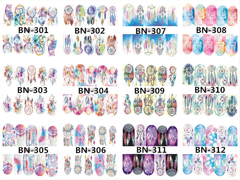 BN301-312 Water Nail Sticker