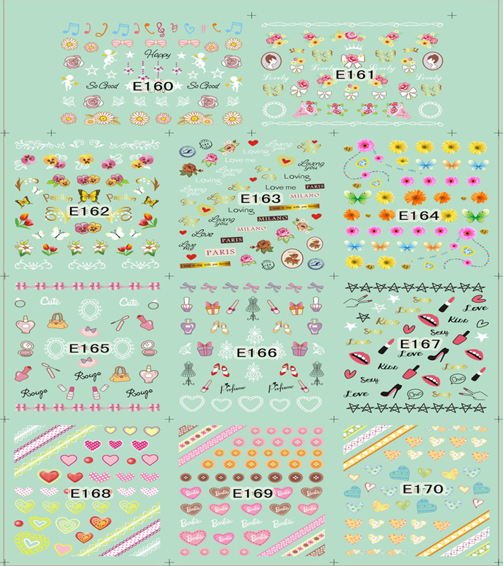 E160-170 3D Simulation Nail Art Sticker