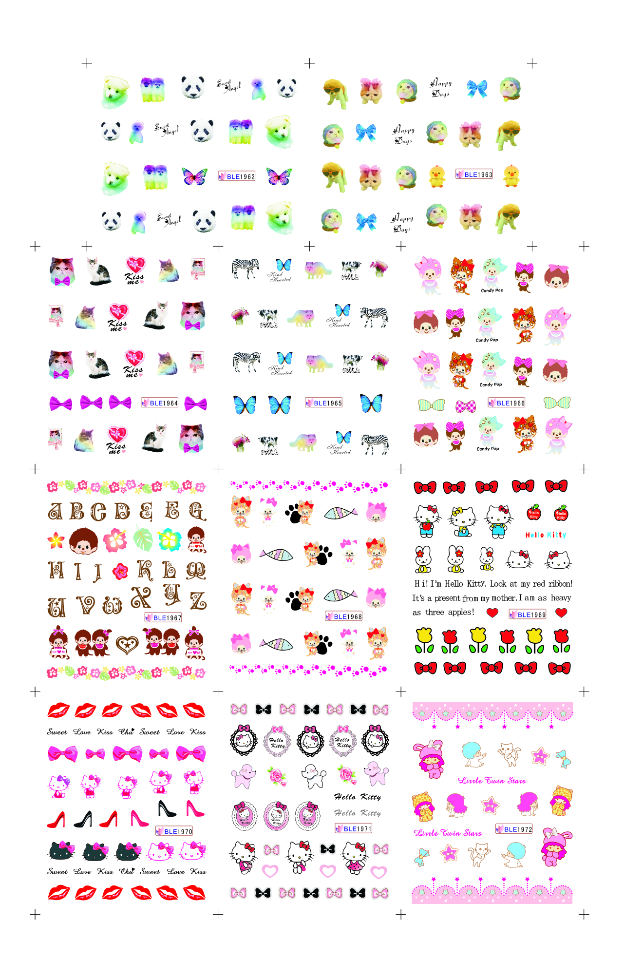 BLE1962-1972kitty，卡通等