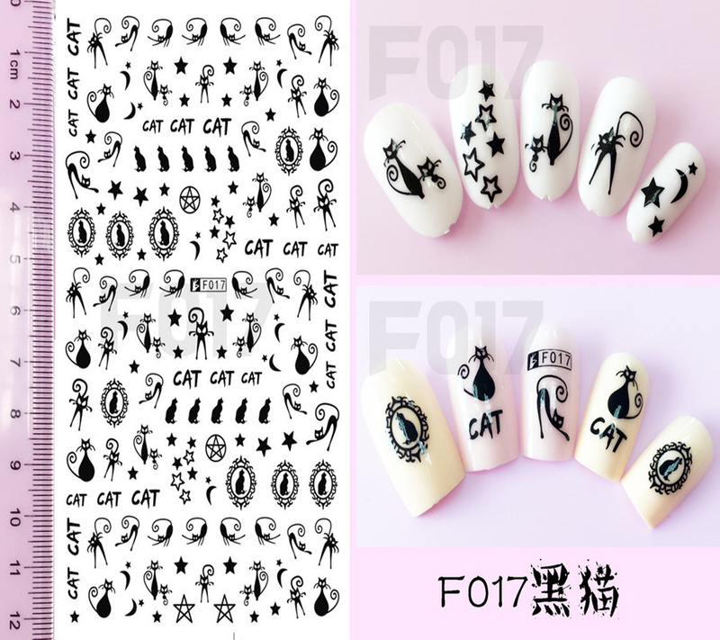 F017 DIY Design 3D Self Adhesive Cat Nail Art Sticker
