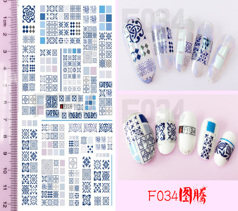 F034 DIY Design 3D Self Adhesive Totem Nail Art Sticker