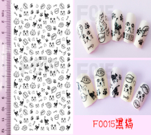 F015 DIY Design 3D Self Adhesive Cat Nail Art Sticker