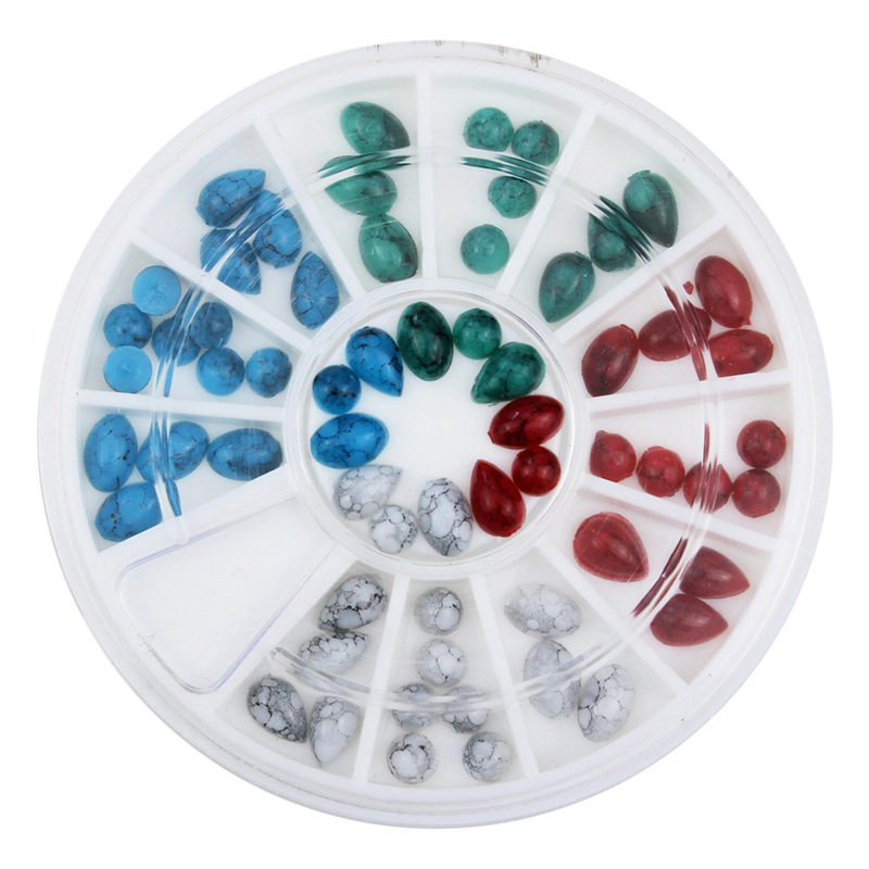 Mixed Colors Turquoise Acrylic Nail Decoration