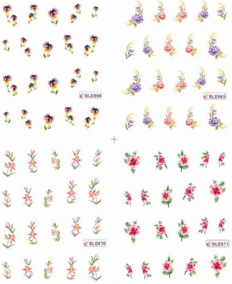Flower Design Water Nail Sticker