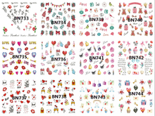 BN733-744 Love Water Nail Sticker