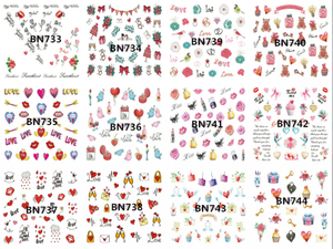 BN733-744 Love Water Nail Sticker