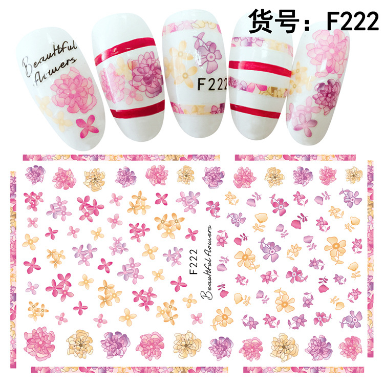 F222 DIY Design 3D Self Adhesive Flower Nail Art Sticker