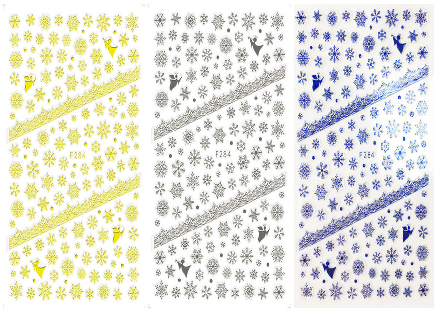 F284 DIY Design 3D Self Adhesive Christmas Nail Art Sticker
