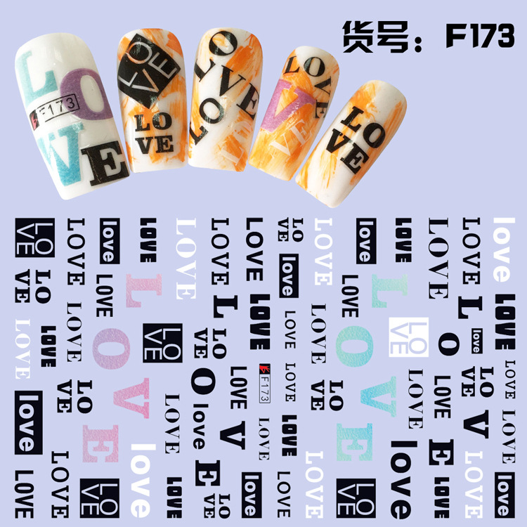 F173 DIY Design 3D Self Adhesive Words Nail Art Sticker