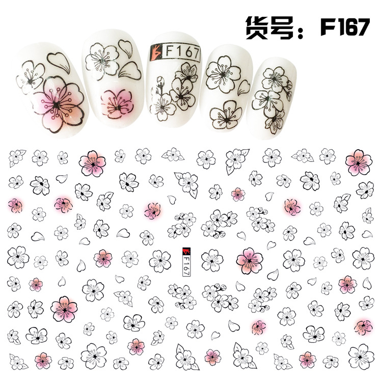F167 DIY Design 3D Self Adhesive Flower Nail Art Sticker
