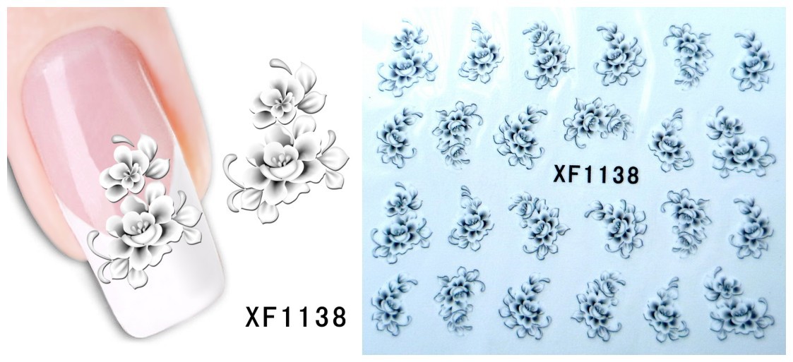XF1133-1138 Flower Water Nail Sticker