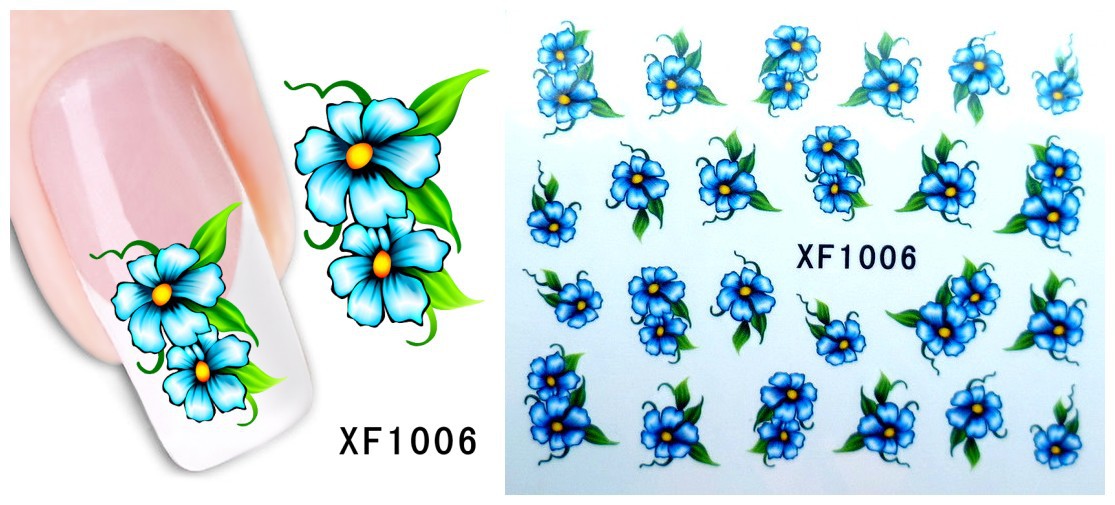 XF1001-1006 Flower Water Nail Sticker