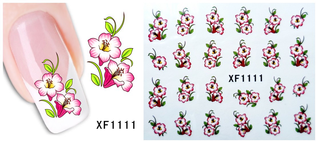 XF1109-1114 Flower Water Nail Sticker