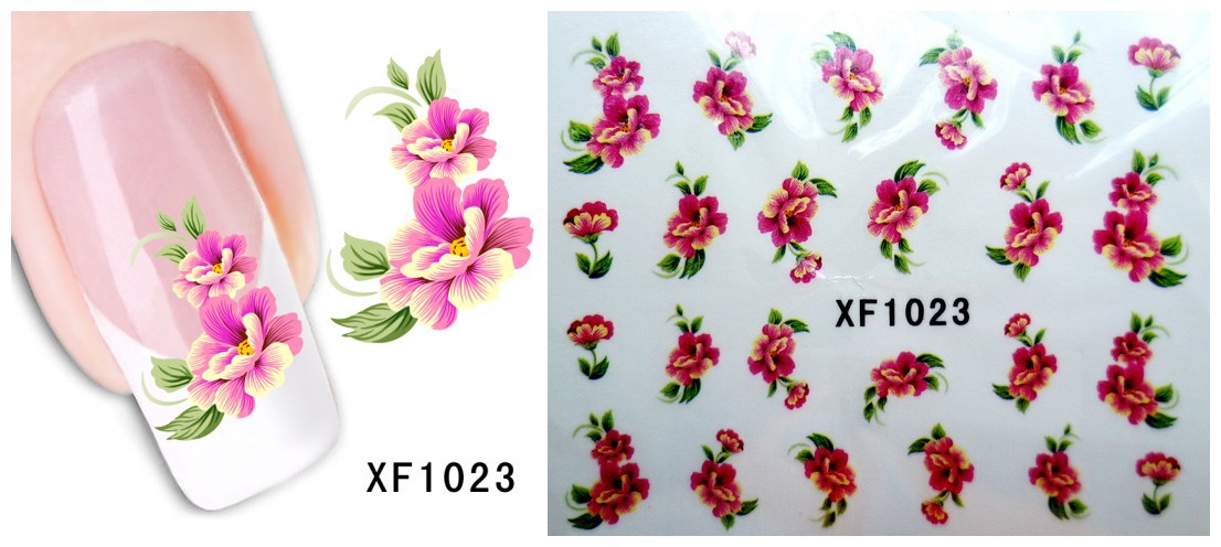 XF1019-1024 Flower Water Nail Sticker