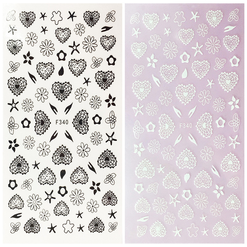 F340 DIY Design 3D Self Adhesive Heart Nail Art Sticker