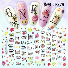F379 DIY Design 3D Self Adhesive Letter Nail Art Sticker