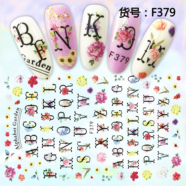 F379 DIY Design 3D Self Adhesive Letter Nail Art Sticker
