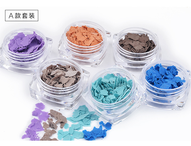 BLC Mineral Color Film Flower Mica Ceramic Irregular Nail Decoration