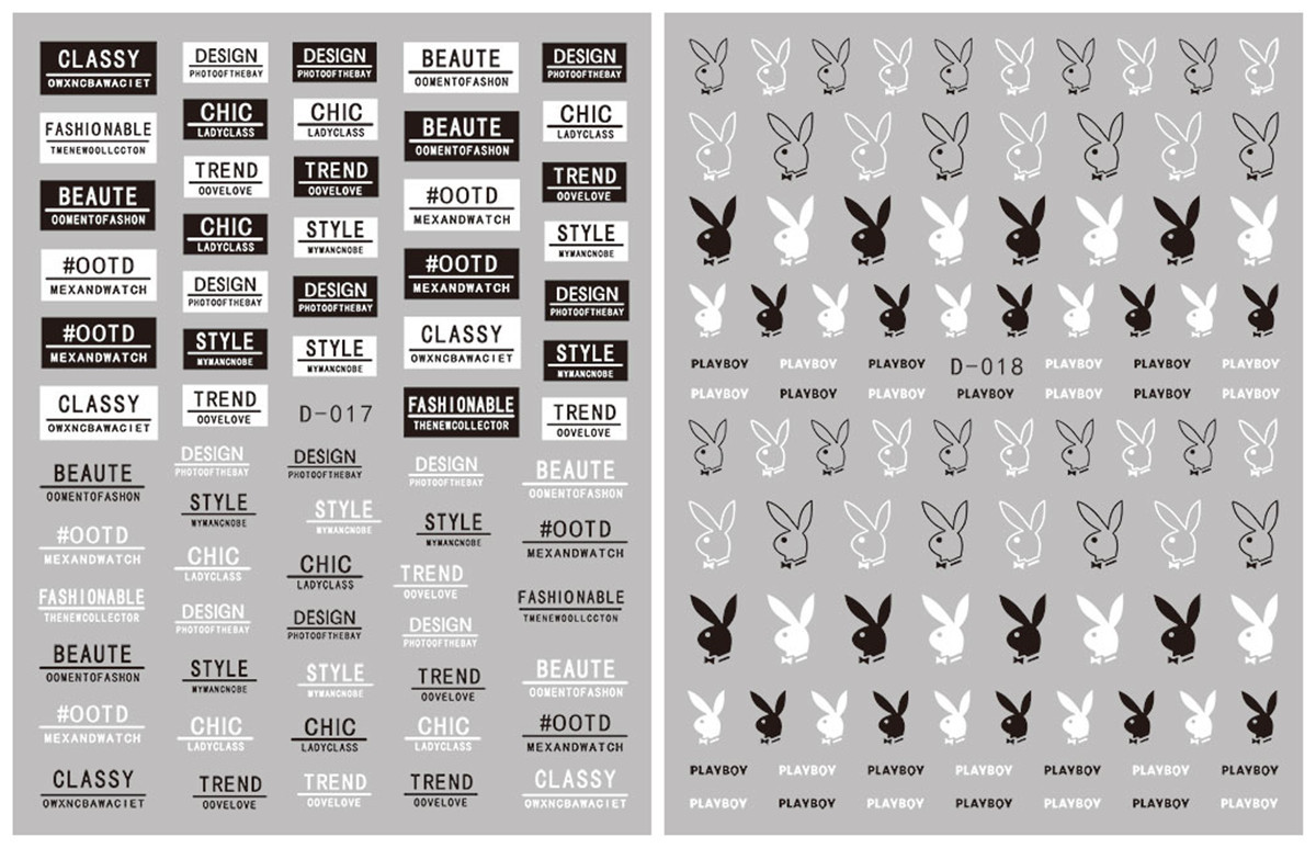 D014-018 3D Brand Logo Series Nail Art Sticker