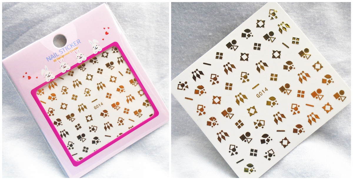 G013-018 3D Gold Nail Art Sticker