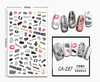 CA-287 3D Text Fragments Nail Sticker