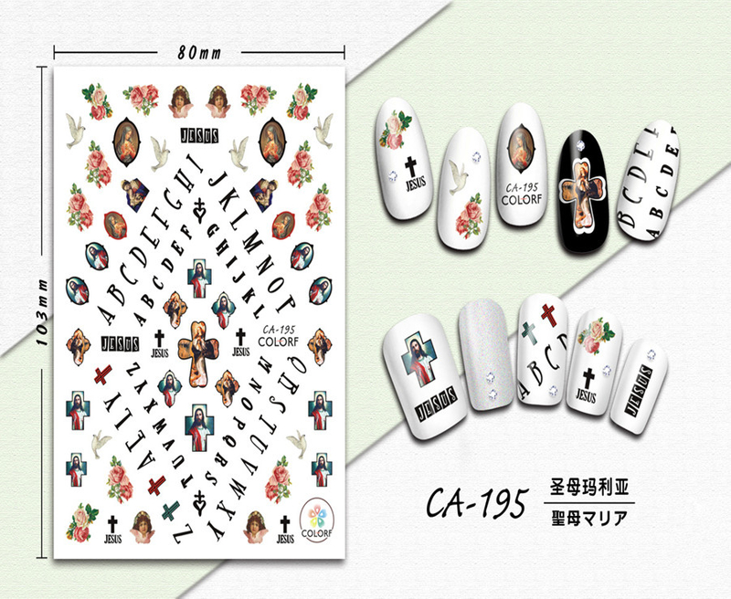 CA-195 3D Virgin Mary Nail Sticker