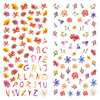LY011-012 Thin 3D Colorful Flower Nail Sticker