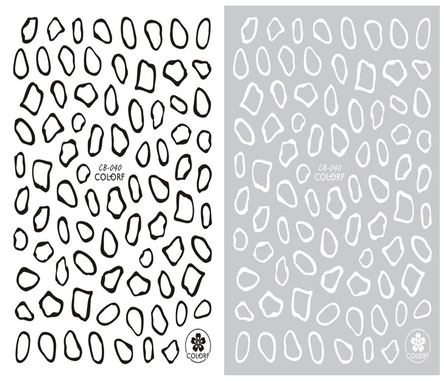 CB-040 3D Irregular Circles Nail Art Sticker