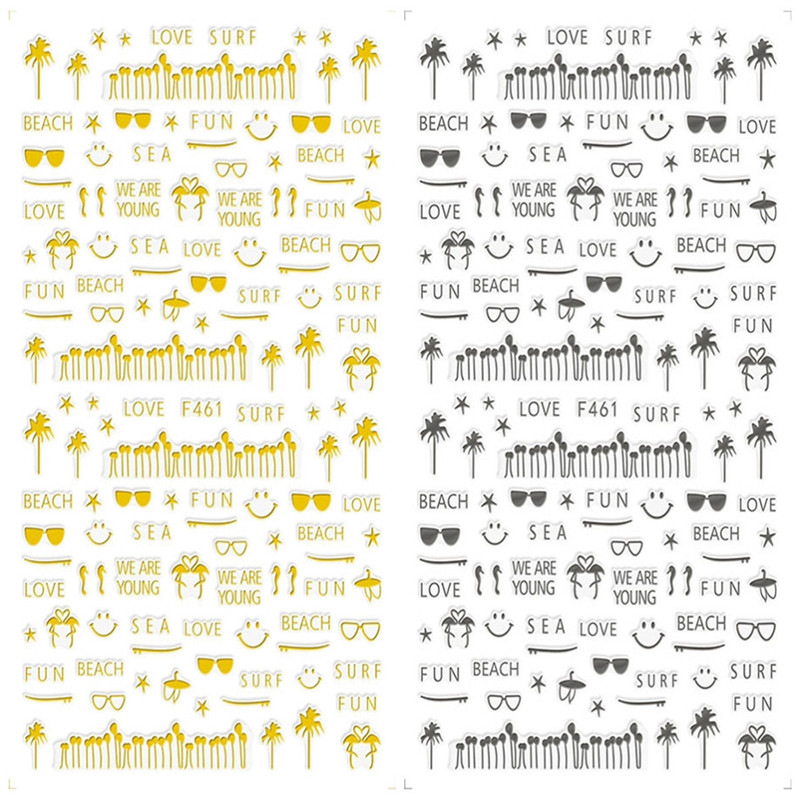 F461 DIY Design 3D Self Adhesive Summer Nail Art Sticker