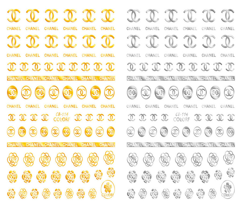 CB-114 3D Chanel Brand Nail Art Sticker